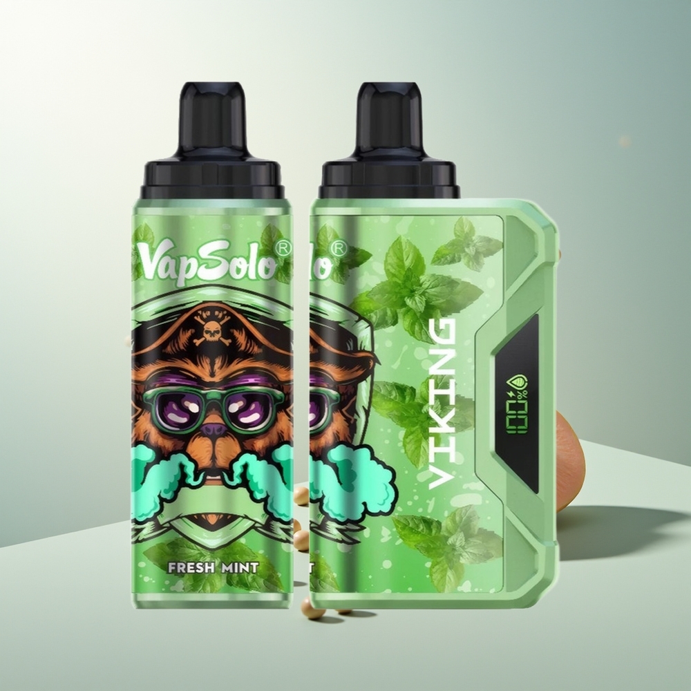 VapSolo VIKING 12000 Puff LED Ekran Tip-C Şarj Taze Nane