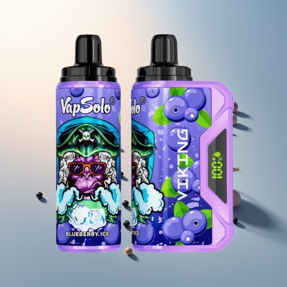 VapSolo VIKING 12000 Puff LED Ekranlı Type-C Şarj Maviyemiş