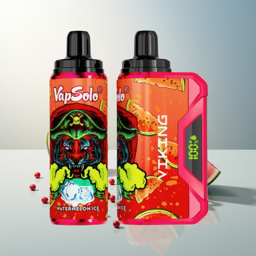 VapSolo VIKING 12000 Puff Tip Ekranlı Type-C Şarj Karpuz Buz
